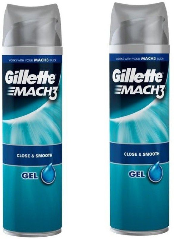 Gillette Mach3 Close & Smooth Shave Gel ( pack of 2 )  (200 ml)