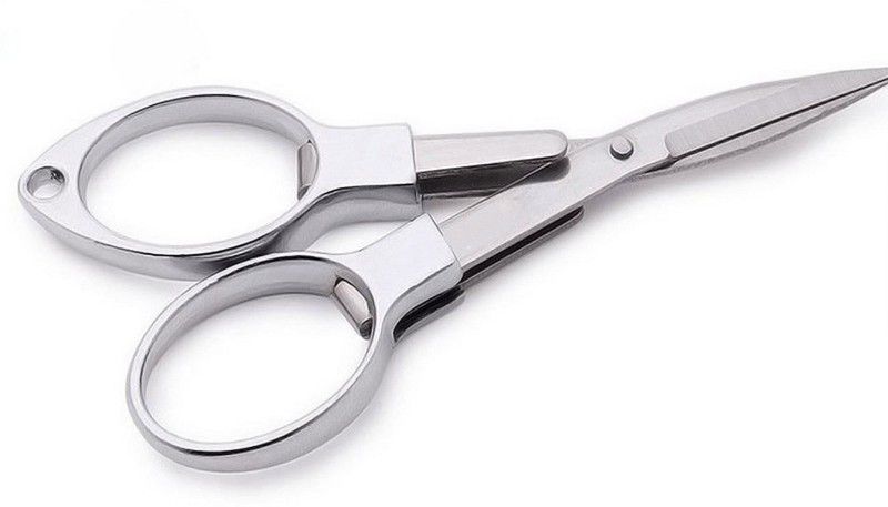 Confidence Beard Trimming Folding Scissors for Men / Small Scissor Scissors  (Set of 1, Silver)