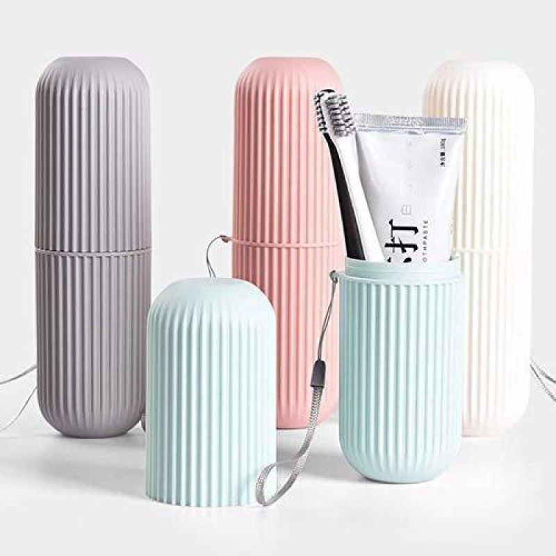 AL- FALAH Capsule Shape Travel Portable Toothbrush Case Holder (Multicolor) Pack of 1 Toothbrush Case