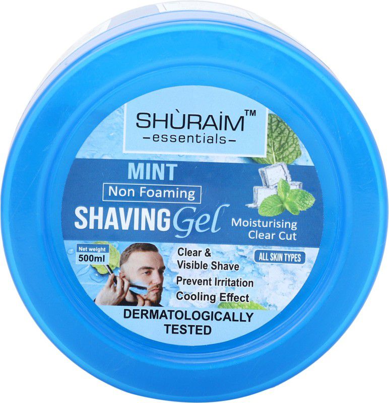 shuraim essentials Mint Shaving Gel Non Foaming Clear Cut Professional  (500 g)