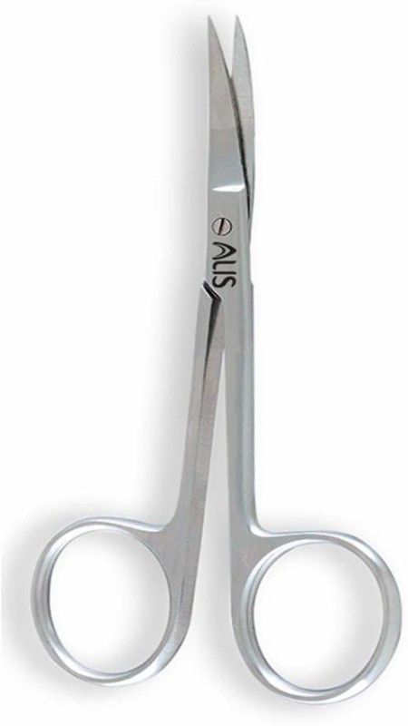 alis Nose and Eyebrows Hair Cutting straight Scissors Nail Cuticle Scissors/Manicure Scissors Straight for Beard/Mustache, Nose Hair, Ear Hair, Eyebrow and Eyelashes Cutting Scissors  (Set of 1, Silver)