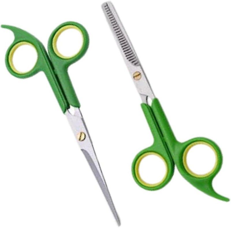 Doberyl Professional Hair Cutting Thinning Shears Barber Scissor for Men and Women Pets Scissors  (Set of 2, Green)