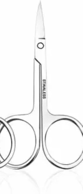 LOWPRICE Rounded Scissors for -Mustache & Beard Trimming Scissors, Safety Use for Eyebrows, Eyelashes - Professional Stainless Steel Scissors Scissors  (Set of 1, Silver)
