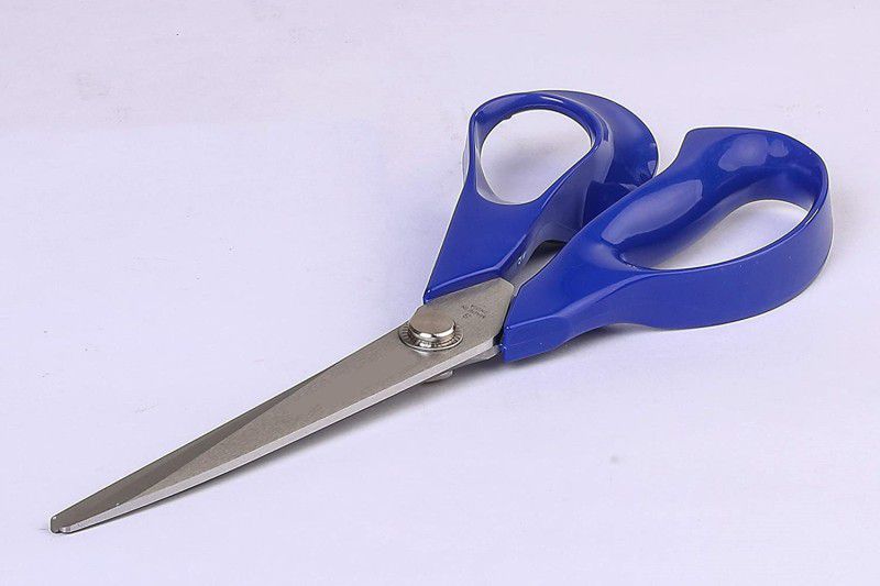 SHARMA BUSINESS Big Size Scissor for Hair Cutting, for Cloth cutting, paper cutting, for Kitchen Multipurpose and Multicolor Scissors  (Set of 1, Blue, Silver)