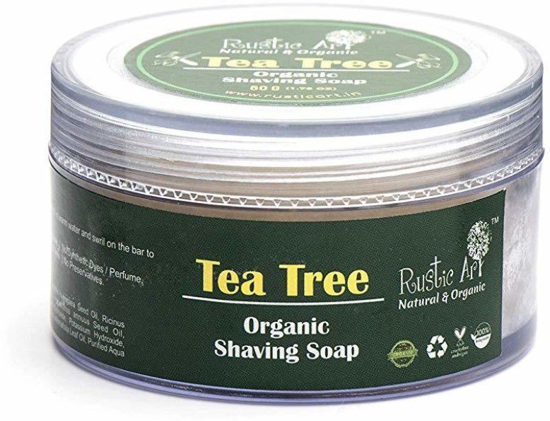 RUSTIC ART Tea Tree Shaving Soap Shaving Soap  (50 g)