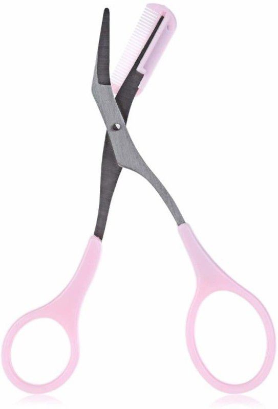 ActrovaX Mini Brow Class Easy-to-use Eyebrow Trimmer with Comb Cutting Scissors-X1 Scissors  (Set of 1, Pink)