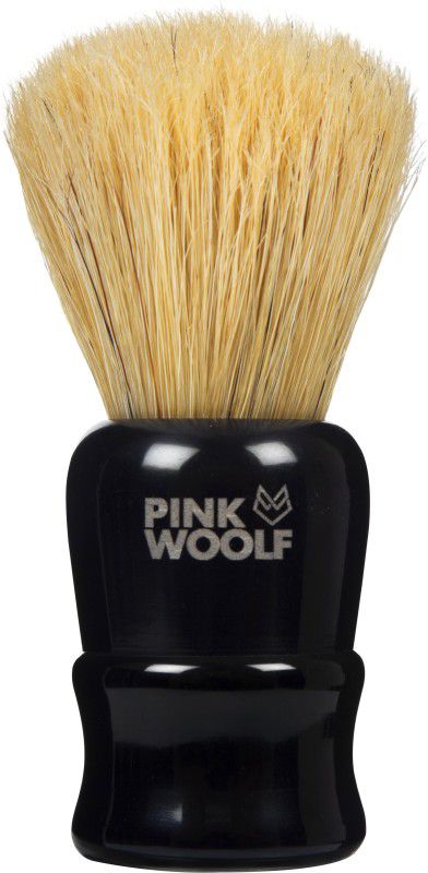 Pink Woolf Boar Hair Bristles (Black Handle) Shaving Brush