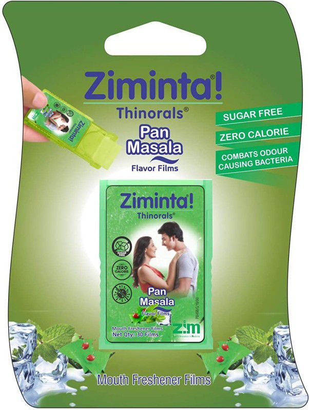 Ziminta Sugar Free Pan Masala Flavoured Mint Mouth Freshener (30 Strips) - Pack of 4 Strip  (40 g)