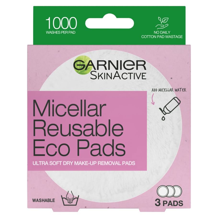 3 Pack Garnier SkinActive Micellar Reusable Eco Pads