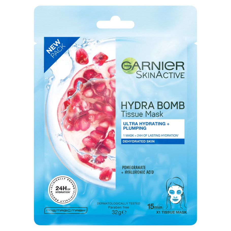 Garnier SkinActive Hydra Bomb Tissue Mask 32g - Pomegranate & Hyaluronic Acid