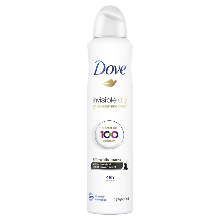 Dove Invisible Dry Anti-White Marks Antiperspirant Aerosol Deodorant - White Freesia & Violet Flower Scent