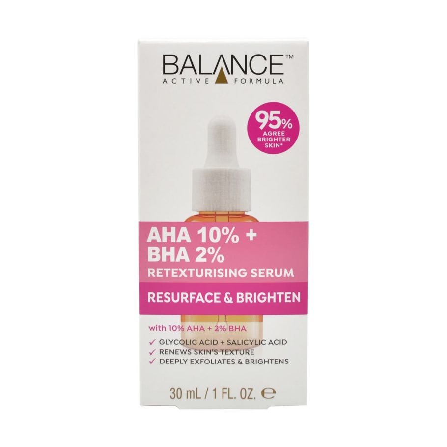 Balance Active Formula Retexturising Serum 30ml - AHA 10% + BHA 2%