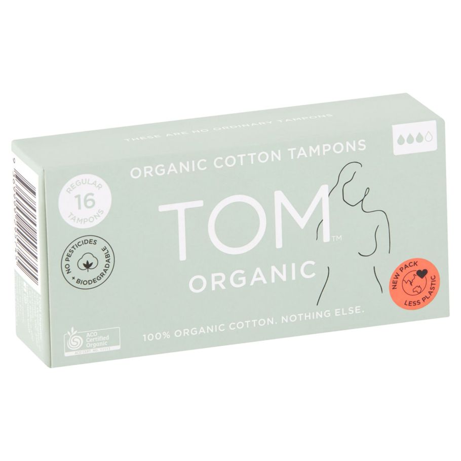 16 Pack TOM Organic Regular Organic Cotton Tampons