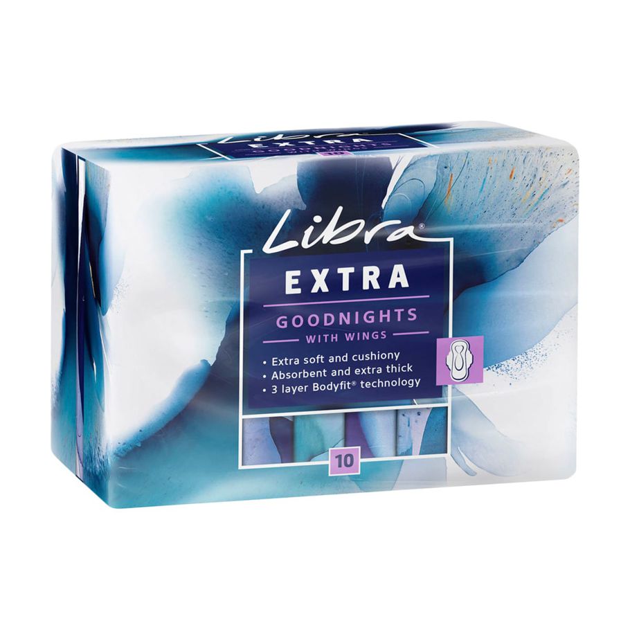 Libra 10 Pack Extra Goodnights Pads