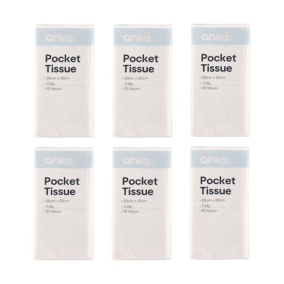 6 Pack Pocket Tissues
