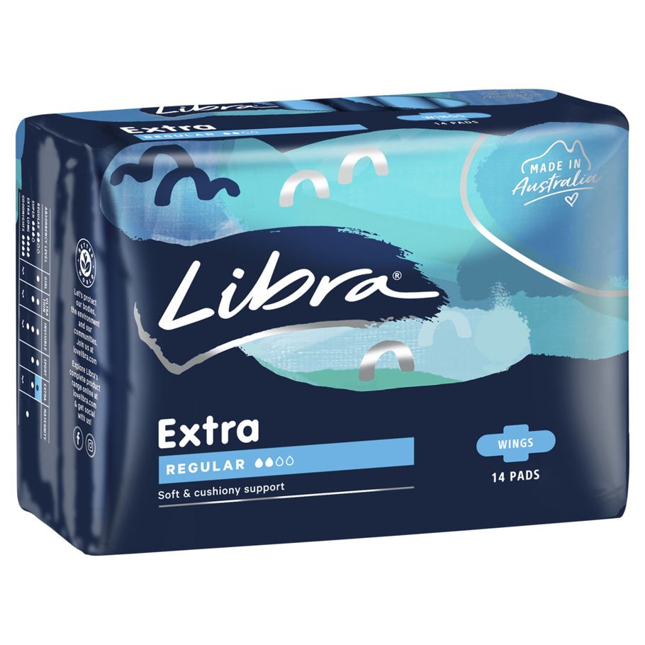 Libra 14 Pack Extra Regular Pads with Wings