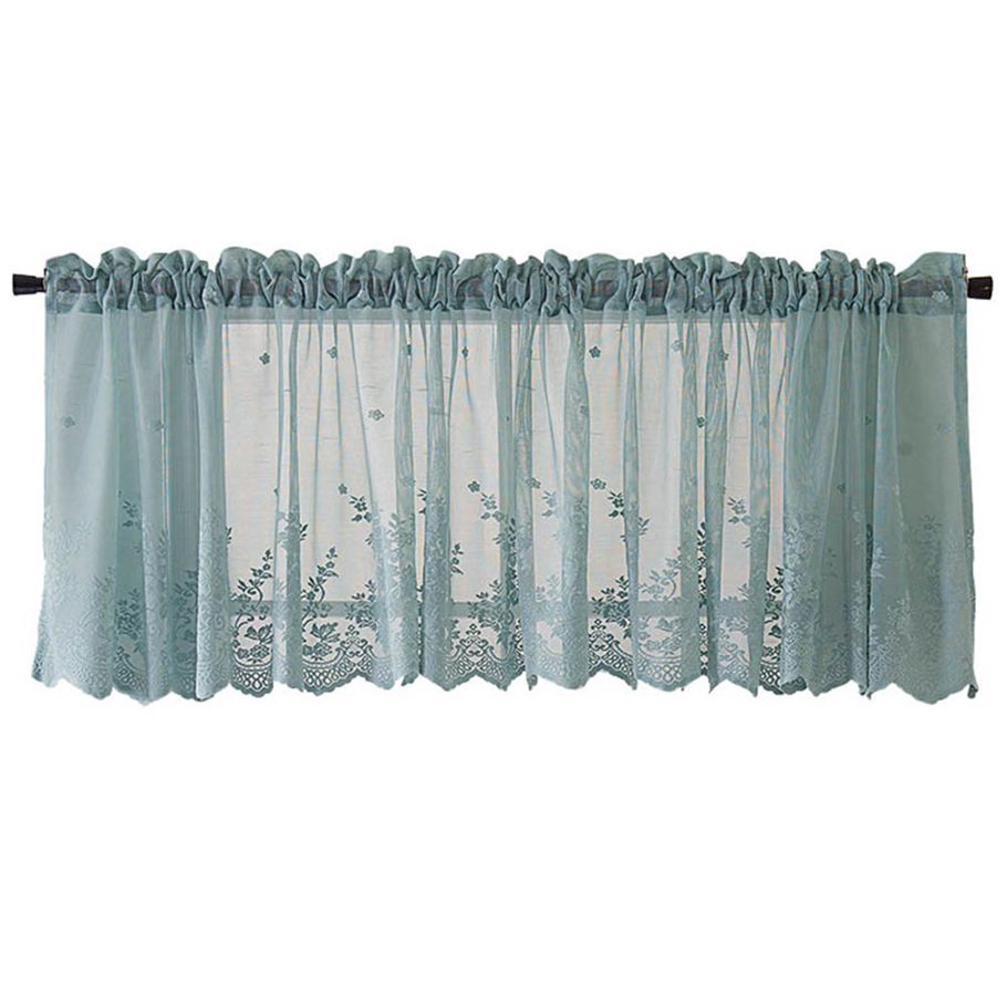 Curtain Valance Le Embroidery Floral Sheer Short Curtain