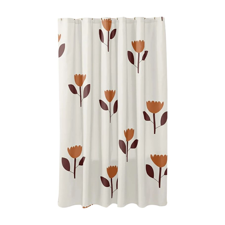 Bathroom Shower Curtain Pre-punched Water Resistant Bath Curtain