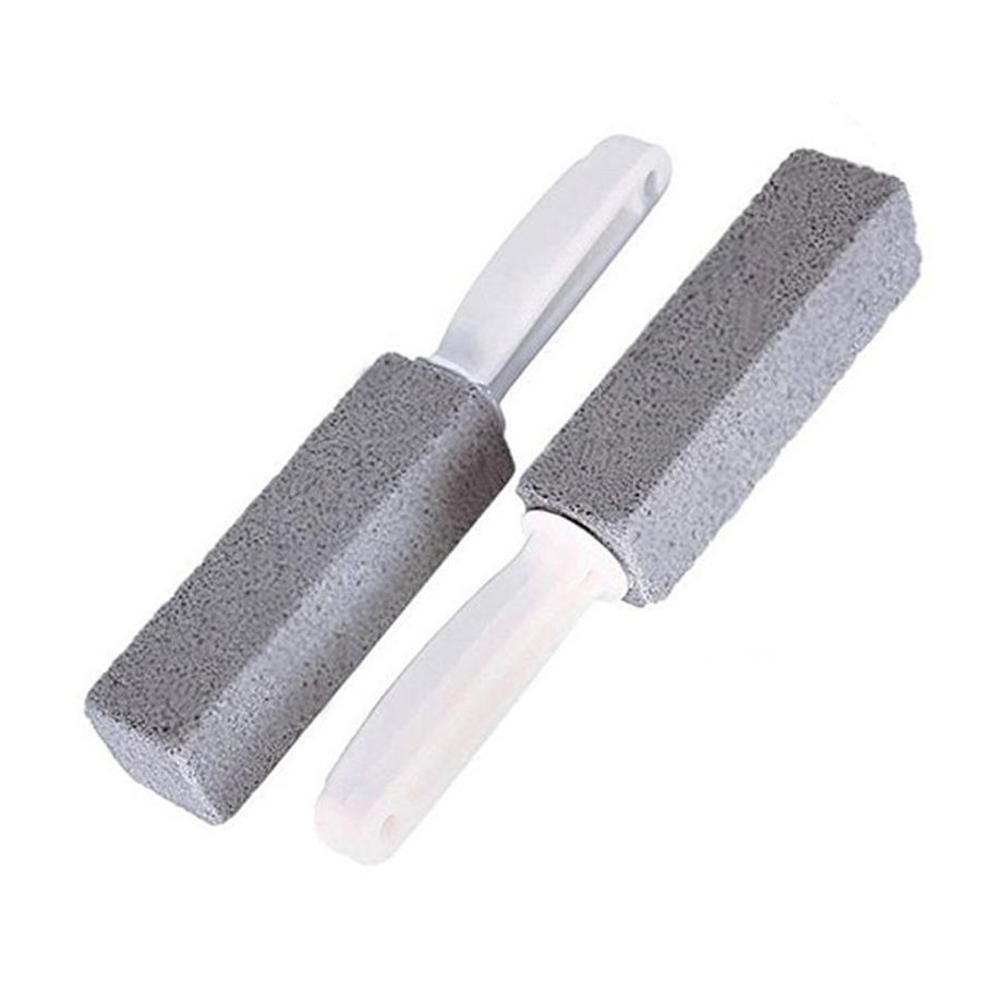 LA 2Pcs Tets Brushes Natural Pumice Stone Cleaning Brush With Long Handle