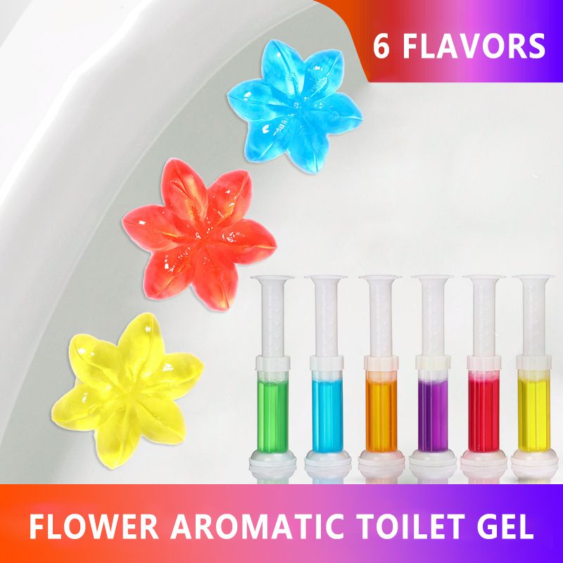 Flower Aromatic Toilet Gel Toilet Deodorant Cleaner Toilet Fragrance Remove Odors and Leave No Traces 12 Flowers