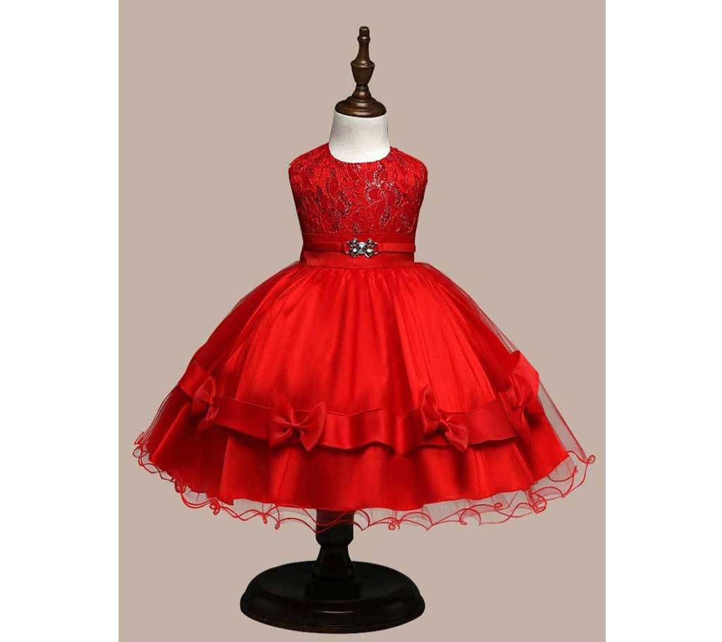 Party Dress- Light Red -AKD1715
