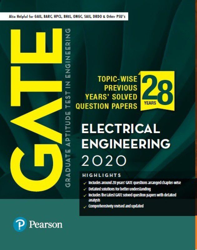 GATE 2020 for Electrical Engineering | 28 Previous Years' Solved Question Papers | Also for GAIL, BARC, HPCL | By Pearson  (English, Paperback, Pearson)