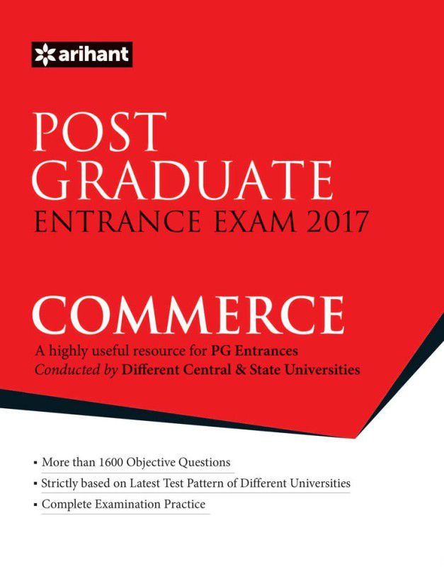 Post Graduate Entrance Examination 2017 - Commerce  (English, Paperback, Arihant Experts)