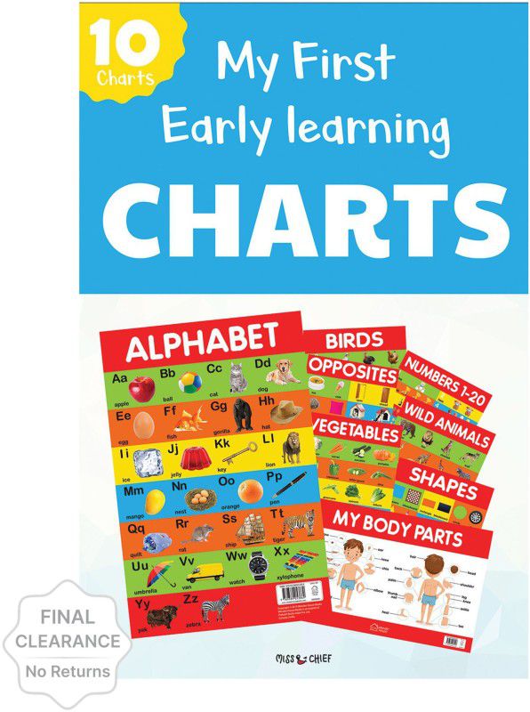 Miss & Chief My First Early Learning Charts-pack of 10 Posters  (English, Box, Wonder House Books)