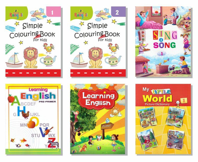 English learning reading rhymes books Colouring Books set for kids 2 - 6 years of age set of 6 books  (English, Paperback, Mayur Publications)