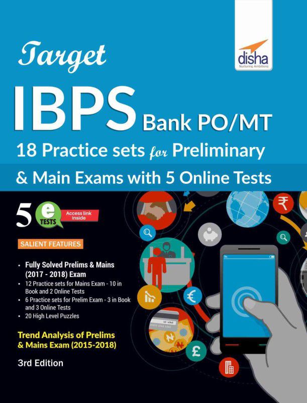 Target IBPS Bank PO/ MT 18 Practice Sets for Preliminary & Main Exam with 5 Online Tests 3rd Edition  (English, Paperback, Disha Experts)