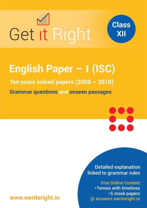 English Paper - I (ISC) Ten Years solved papers (2008-2018)  (English, Paperback, eWrightRight)