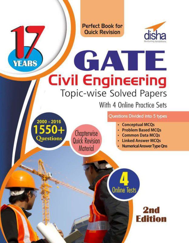 17 years GATE Civil Engineering Topic-wise Solved Papers (2000 - 16) with 4 Online Practice Sets  (English, Paperback, Disha Experts)