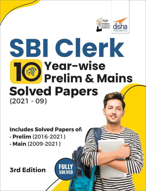 SBI Clerk 10 Year-wise Prelim & Mains Solved Papers (2021 - 09) 3rd Edition  (Paperback, Disha Experts)