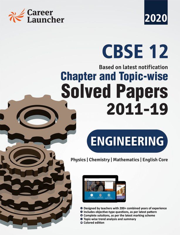 CBSE Class XII 2021 - Chapter and Topic-wise Solved Papers 2011-2020 : Engineering (PCME) (All Sets - Delhi & All India) - Double Colour Matter 4 Edition  (English, Paperback, GKP)