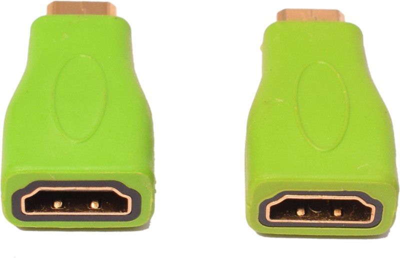 Acuf MINI HDMI (M) TO HDMI (F) HDMI Adaptar Wire Connector  (Green, Pack of 2)