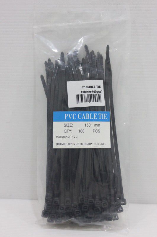 Tinax 150mm Black Cable Tie Plastic Flexible Straps Cable Tie  (Black Pack of 400)