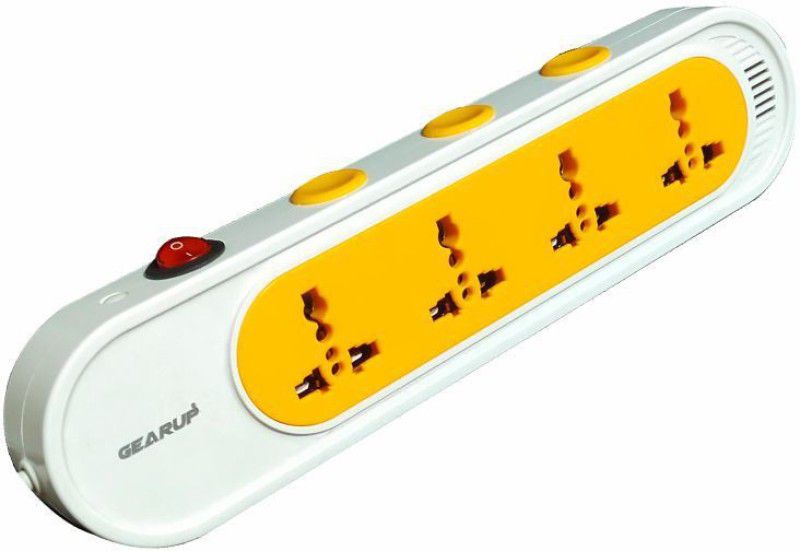 gearup Pebble Pro Power Strip 4 Socket Extension Boards  (Orange, White, 1.5 m)