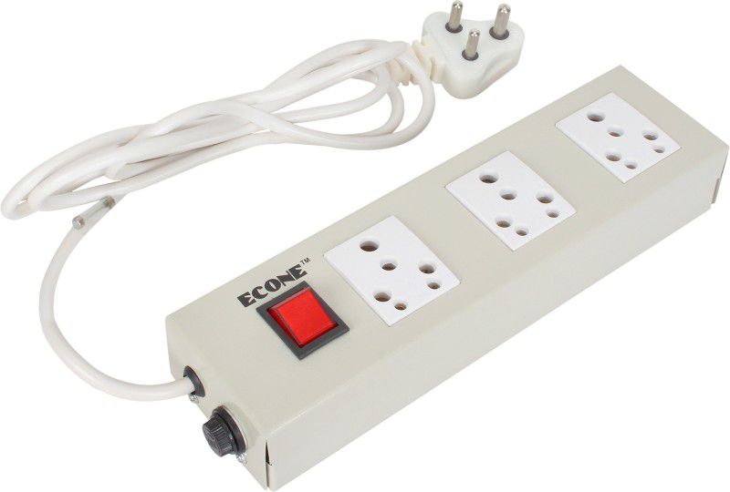 ECONE 16 AMP 3 Socket 1 Switch 3.5 Mtr Wire Extension Board/Cord 3 Socket Extension Boards  (White, 3.5 m)