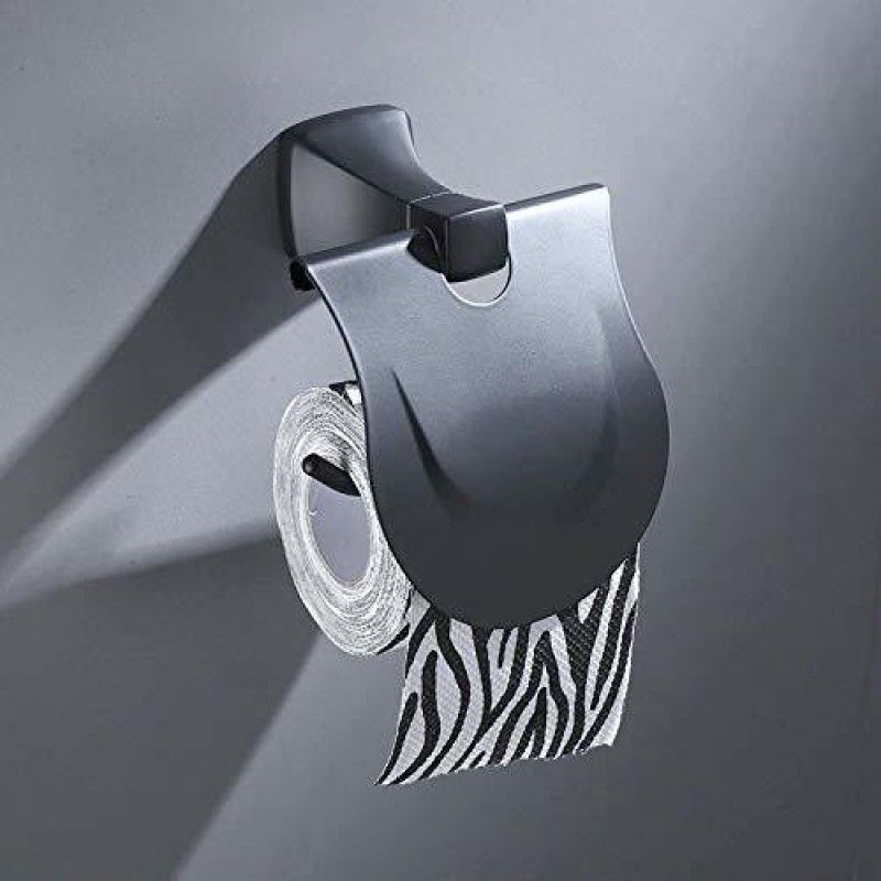 IMPULSE Space Aluminum Toilet Paper Roll Holder/Toilet Paper Holder in Bathroom/Kitchen/Bathroom Accessories (Black) Aluminium Toilet Paper Holder  (Lid Included)