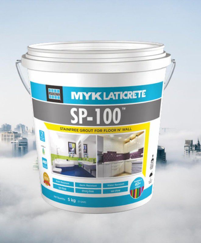 MYK LATICRETE SP-100 Stain free Epoxy Grout For Floor & Wall (42 PLATINUM) 5kg ( Hardener : 350g Resin : 900g & Filler 3.75g) Crack Filler  (5 kg)