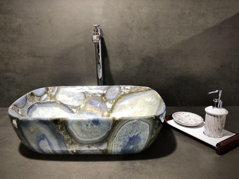 DELTA Premium Designer Ceramic Wash Basin(0054) (18x13x5)(0054) Table Top Basin  (Black)