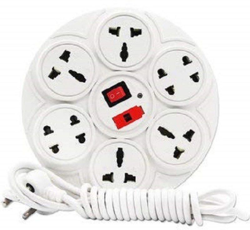 Skeisy EXTENSION BOARD 8+1 SWITCH WITH 3.6 MTR WIRE 8 Socket Extension Boards  (White, 3.6 m)