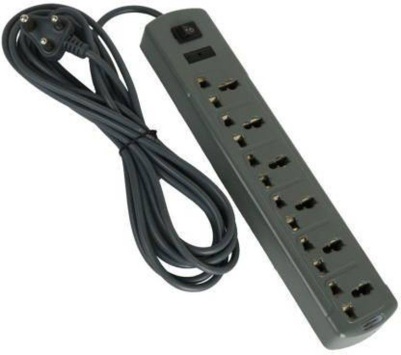 Skeisy 6+1 extension cord with 3mtr wire capacity up to 6AMP. 6 Socket Extension Boards  (Grey, 3 m)