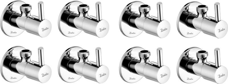 Zesta Turbo Angle Cock Tap Brass Dish - (Pack of 8) With Flange Stainless Steel TURBO Angle Valve With Wall Flange Angle Cock Faucet  (Wall Mount Installation Type)