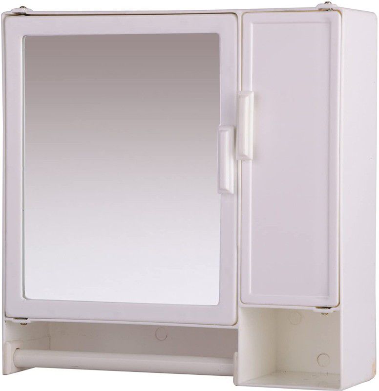 Multi-Purpose Cabinet with Mirror Length 14,Width 4,Height 14 inch Plastic Wall Shelf  (Number of Shelves - 7)