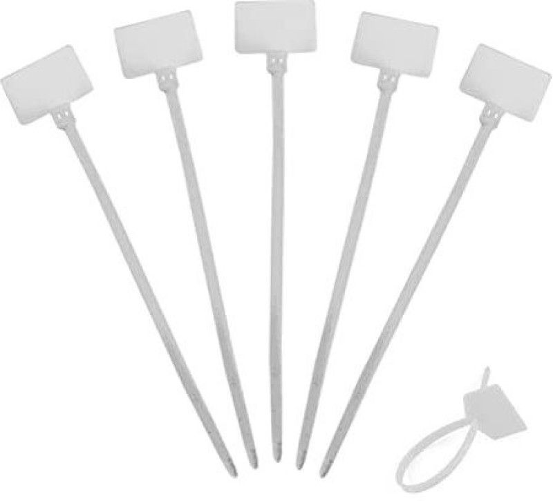 uptodatetools Write on Ethernet Wire Nylon Zip Ties/Cable Mark Tags (6 Inch) Nylon Beaded Cable Tie  (withe Pack of 100)