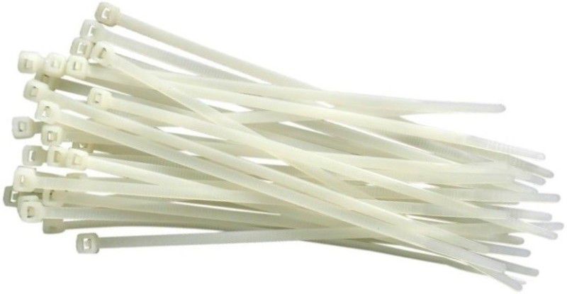 Engarc 300mm x 4.8mm Nylon Cable Tie - White colour Strong Grip-100 PCS Nylon Standard Cable Tie  (white Pack of 100)