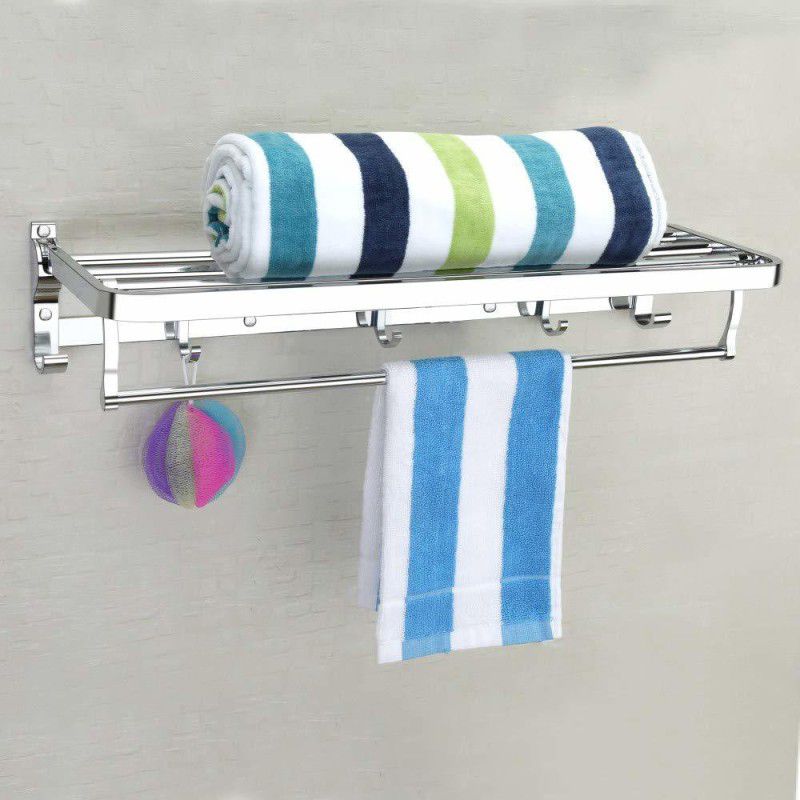 Royal Stainless Steel Folding Towel Rack for Bathroom(1.5 Feet Long) Towel Stand Chrome Finish Towel Holder  (Stainless Steel)
