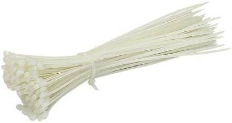 YUVAAN 18 inch Nylon Cable Ties Tie Wire Organiser Ties 100 Pieces (White) Nylon Flexible Straps Cable Tie  (White Pack of 100)