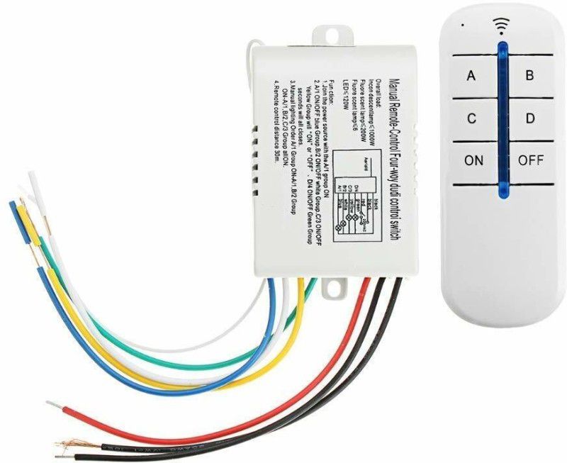 HDC HDC 4 Way On/Off Wireless Remote Control Electrical Switch For Lights 4 Way 20 A Four Way Electrical Switch  (Pack of 1 Number of Switches - 4)